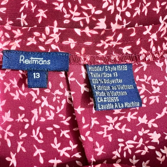 Reitmans wrap style burgundy pink white floral mini skirt short combo skort 13 - Picture 9 of 10